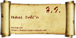 Hubai Iván névjegykártya
